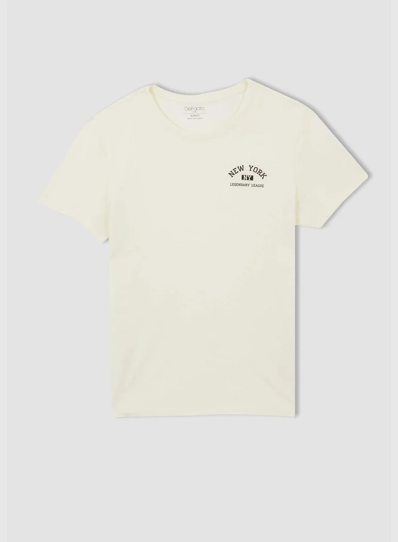 DeFacto Slim Fit Printed T-Shirt