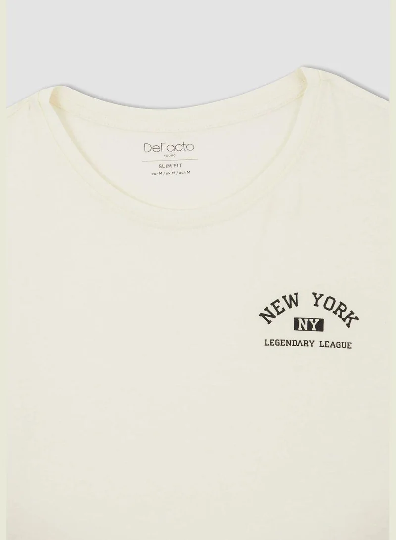 DeFacto Slim Fit Printed T-Shirt