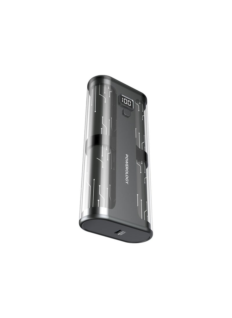 Powerology Crystalline Series Powerbank 20000mAh PD 65W - Transparent/Grey  - Image 3