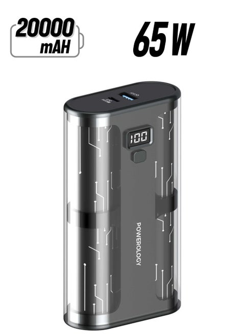 Crystalline Series Powerbank 20000mAh PD 65W - Transparent/Grey