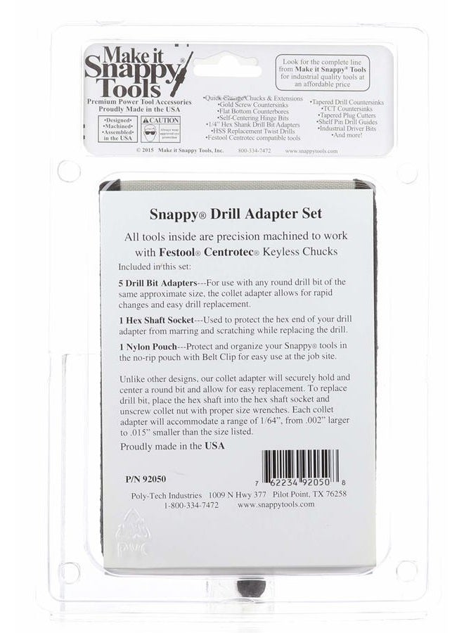 Make it Snappy Tools 5-Piece Drill Bit Adapter Set Fits Festool Centrotec Chucks - Image 3