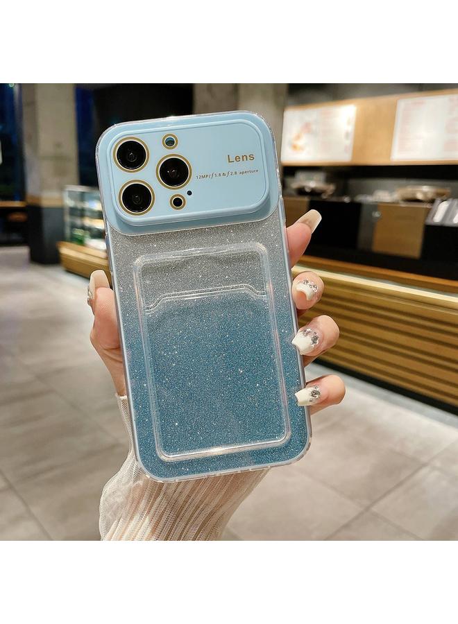 S-TOP Case For iPhone 11 Pro Max Large Window Gradient Glitter Phone Case with Card Slot - Image 1