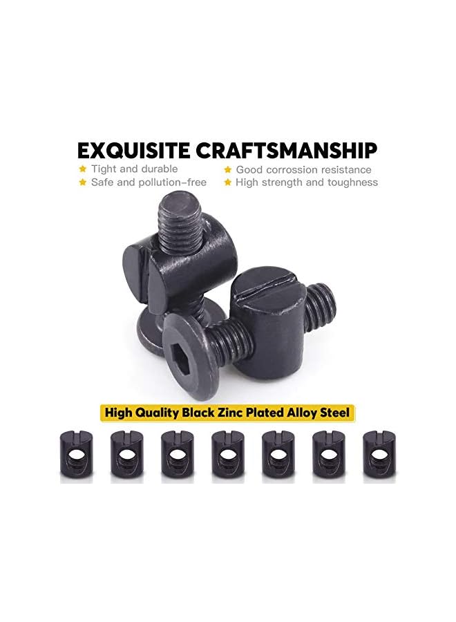 Generic M6 x 20mm 50PCS Black Zinc Plated Hex Socket Cap Bolts Crib Bolts and Barrel Nuts Cross Dowel Replacement for Crib Cots Beds Chair Table Desk Furniture  - Image 3