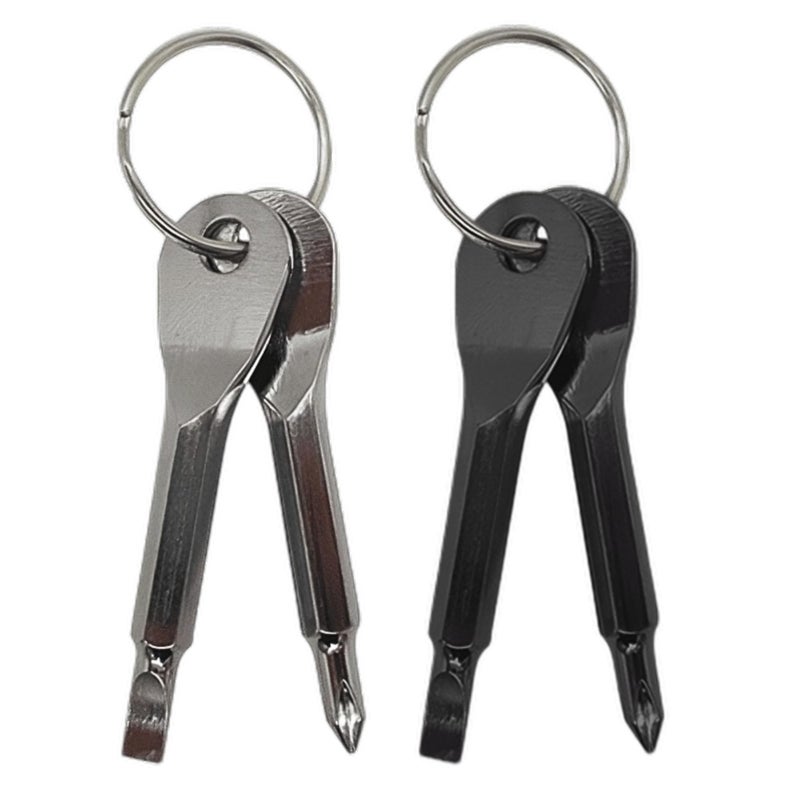 Gadgetime USA Pocket Screwdriver Set (Pack of 2) - Best Stocking Stuffers - EDC Keychain - Portable Repair Tool for Small Projects, Furniture - Compact & Ergonomic Flat Head & Phillips Key Screwdriver - 2 Colors - Image 1