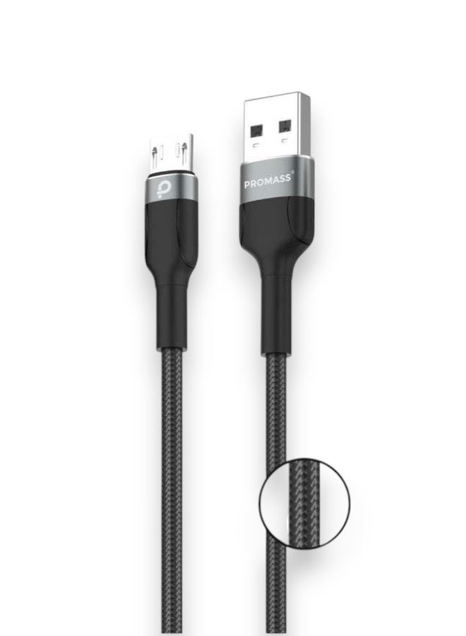 بروماس كيبل كار بلاي كيبل شاحن USB A الى مايكرو أصلي و بجودة عالية 1 متر, متوافق مع اجهزة الاندرويد و ايضاً يدعم شحن يد سوني 4 - Image 1