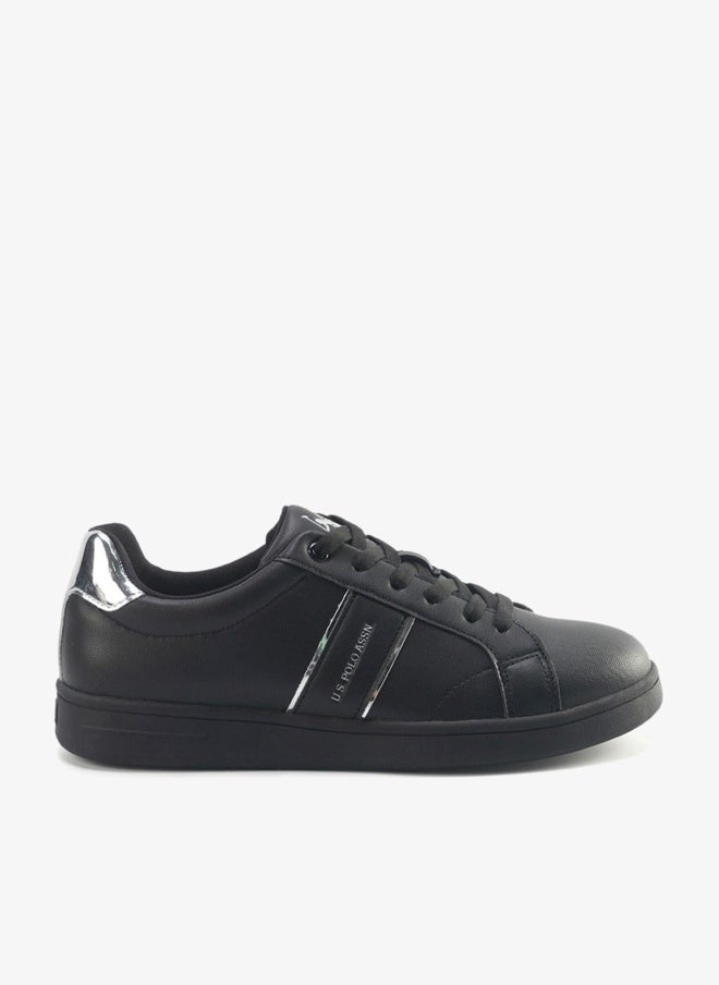 U.S. Polo Assn. Women's Black Sneakers with Metallic Accents Shoes - Sleek Design Shoes for Modern Casual Style - Image 1