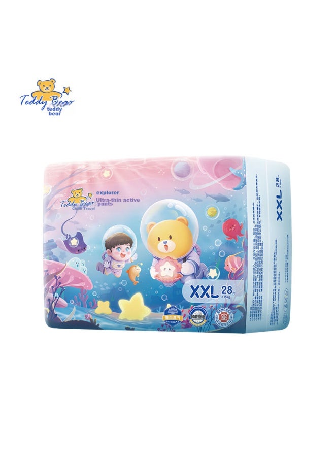 Teddy Bear Explorer Ultra-thin Pull-up Diapers Xxl 28 Pieces , Baby Diapers, Summer Ultra-thin And Breathable - Image 1