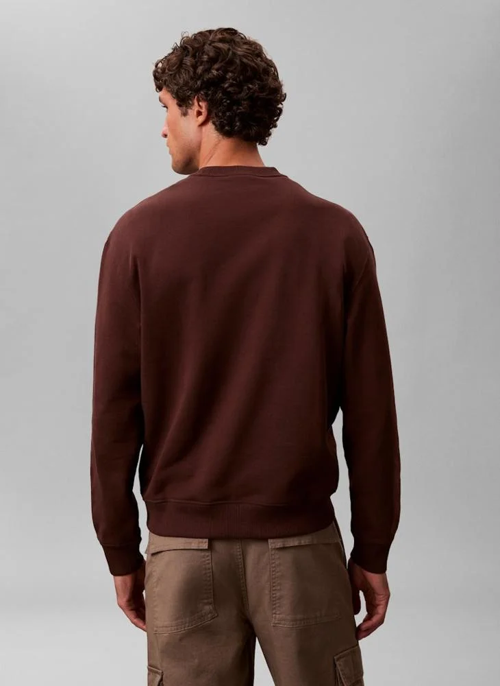 Calvin Klein Jeans Monogram Crew Neck Terry Sweatshirt