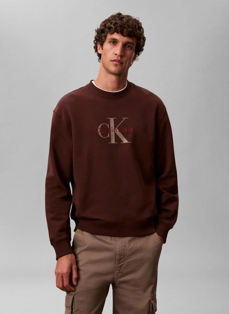 Monogram Crew Neck Terry Sweatshirt