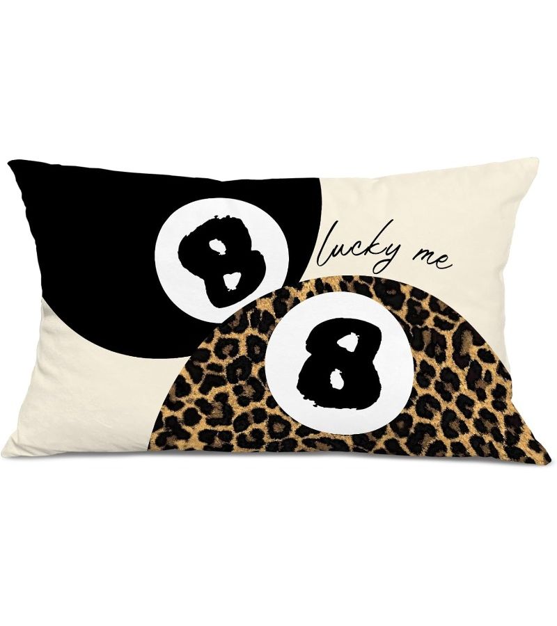Y2K Cheetah Leopard Lips Bow Pillow Cover Set 12x20 Inch No Insert - Image 1