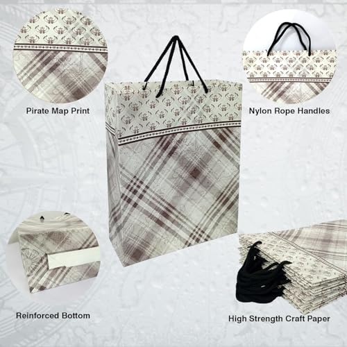Aakriti Designer Paper Gift Bags Pack of 25 | 8.5 x 7.9 x 3 Inch | Elegant Beige & Brown Pattern | Reusable Bags with Handles for Weddings, Parties, Return Gifts & Boutique Packaging - Image 5