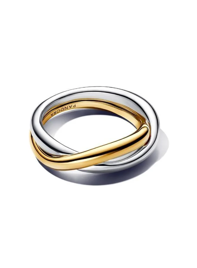PANDORA Sterling silver and 14k gold-plated entwined rings