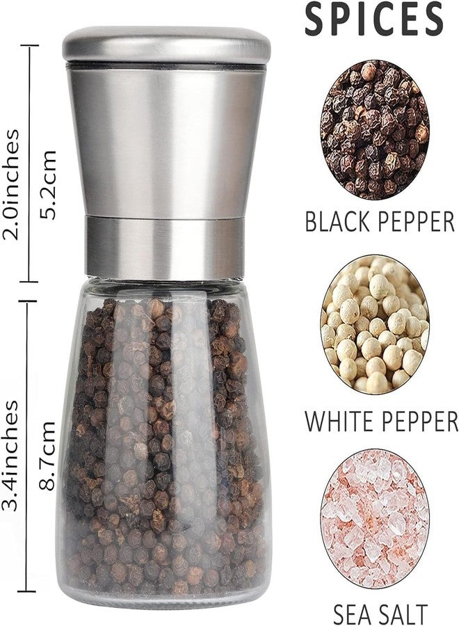 Gulex Marve Premium Stainless Steel Salt and Pepper Grinder - Salt and Pepper Shakers - Pepper and Salt Mill with Ceramic Blades and Adjustable Coarseness (Mini Pepper Mill 1 Pc) - Image 2