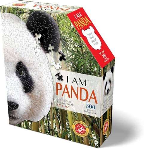 Madd Capp PANDA 300 Piece Jigsaw Puzzle For Ages 10 and up 6014 UniqueShaped Border Challenging Random Cut Deluxe FiveSided Box Fits on Bookshelf Includes Educational Madd Capp Fun Facts - Image 1