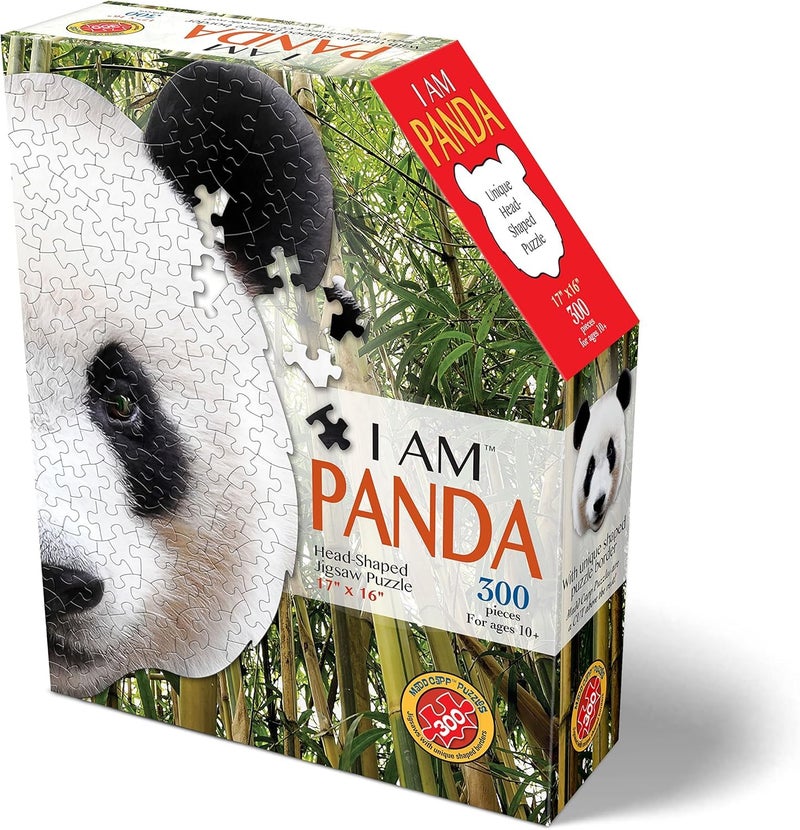 Madd Capp PANDA 300 Piece Jigsaw Puzzle For Ages 10 and up 6014 UniqueShaped Border Challenging Random Cut Deluxe FiveSided Box Fits on Bookshelf Includes Educational Madd Capp Fun Facts - Image 3