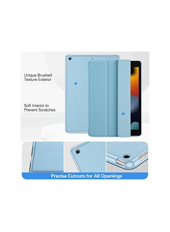 Procases For Ipad 10.2 Case 2021 Ipad 9Th Gen / 2020 Ipad 8Th Gen / 2019 Ipad 7Th Gen Case, Slim Tri-Fold Stand Hard Back Shell Protective Smart Cover For Ipad 10.2 Inch –Lightblue - Image 5
