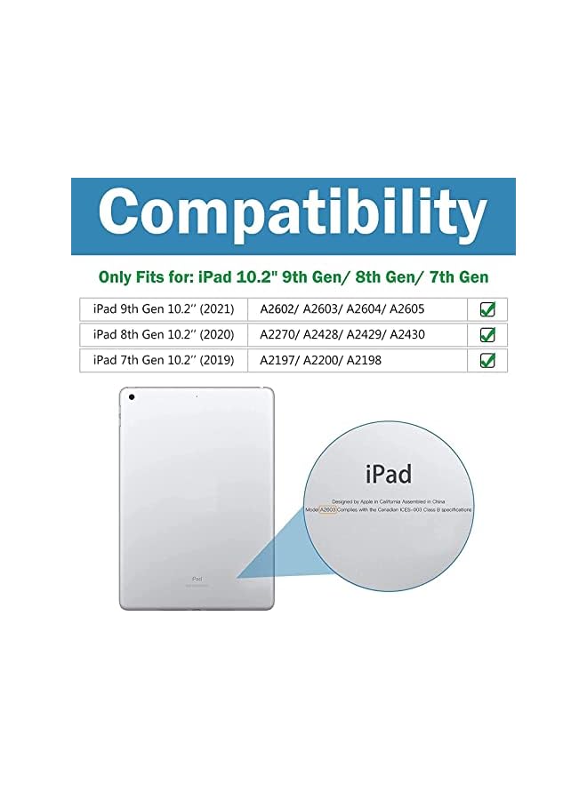 Procases For Ipad 10.2 Case 2021 Ipad 9Th Gen / 2020 Ipad 8Th Gen / 2019 Ipad 7Th Gen Case, Slim Tri-Fold Stand Hard Back Shell Protective Smart Cover For Ipad 10.2 Inch –Lightblue - Image 2