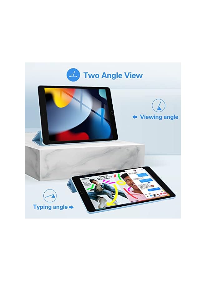 Procases For Ipad 10.2 Case 2021 Ipad 9Th Gen / 2020 Ipad 8Th Gen / 2019 Ipad 7Th Gen Case, Slim Tri-Fold Stand Hard Back Shell Protective Smart Cover For Ipad 10.2 Inch –Lightblue - Image 4