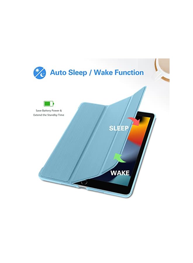 Procases For Ipad 10.2 Case 2021 Ipad 9Th Gen / 2020 Ipad 8Th Gen / 2019 Ipad 7Th Gen Case, Slim Tri-Fold Stand Hard Back Shell Protective Smart Cover For Ipad 10.2 Inch –Lightblue - Image 3