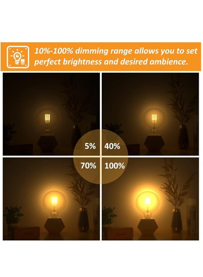 ESNCO مصابيح إضاءة كروية قابلة للتعتيم E27، مصباح كبير شفاف قاعدة إيديسون ES LED خيوط G125 E27، 8 واط مصباح زينة عتيق فعال للطاقة دافئ أبيض 2700K - Image 5