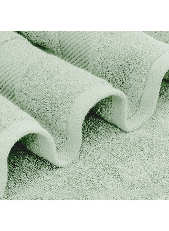 White Classic White Classic Luxury Bath Towels Set of 4 Large - 700 GSM Cotton Ultra Soft Bath Towels 27x54 | Highly Absorbent and Quick Dry | Hotel Towels for Bathroom Luxury, Plush Sage Green Bath Towels  - Image 3
