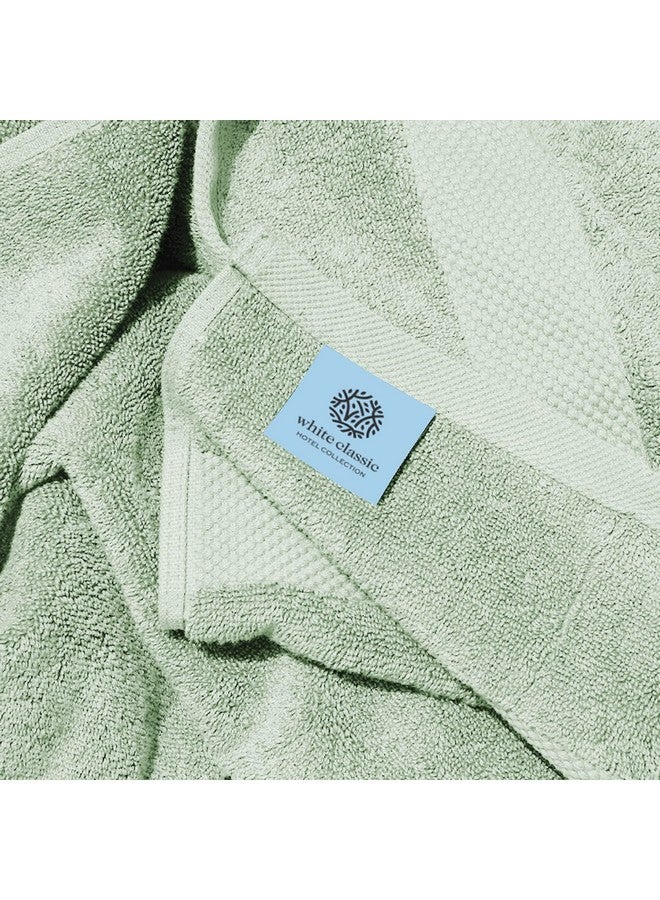 White Classic White Classic Luxury Bath Towels Set of 4 Large - 700 GSM Cotton Ultra Soft Bath Towels 27x54 | Highly Absorbent and Quick Dry | Hotel Towels for Bathroom Luxury, Plush Sage Green Bath Towels  - Image 5