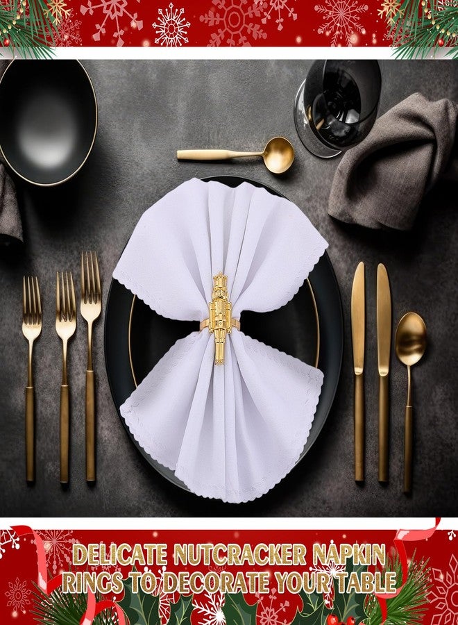 Suttmin 12 Pcs Christmas Nutcracker Napkin Rings, Gold Metal Napkin Holders Christmas Soldier Buckle for Xmas Holiday Table Setting Wedding Vintage Party Decoration(Classic) - Image 4