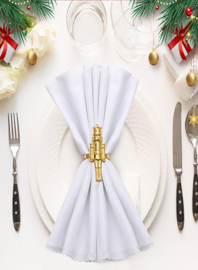 Suttmin 12 Pcs Christmas Nutcracker Napkin Rings, Gold Metal Napkin Holders Christmas Soldier Buckle for Xmas Holiday Table Setting Wedding Vintage Party Decoration(Classic) - Image 5