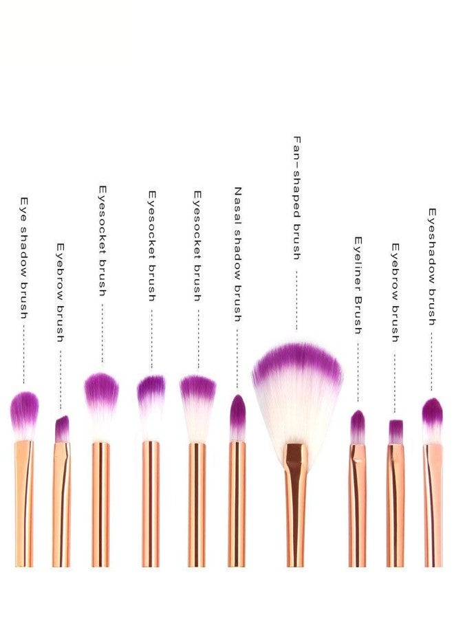 JULEX 10Pcs Makeup Brushes, Make Up Brushes Set Fish Shape Handle for Blush Foundation Eye Shadow Kabuki Concealer Cosmetic Brushes Kits Makeup Tools - Image 2