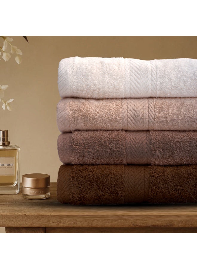 TM Home Premium Cotton Towel Set – 4 Pieces – 50×100 cm – Elegant Colors & Soft Hotel-Feel Finish - Image 1