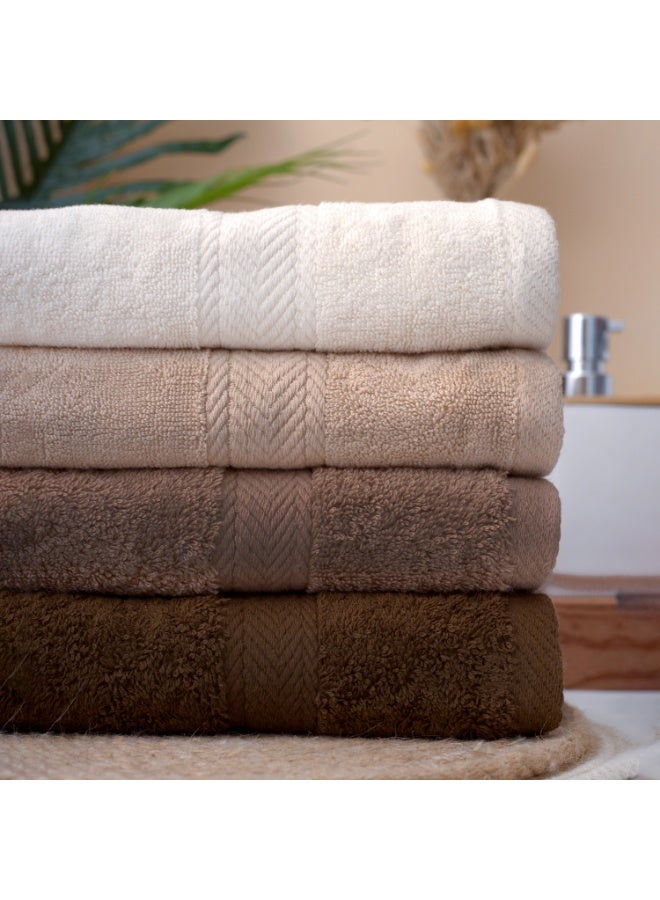 TM Home Premium Cotton Towel Set – 4 Pieces – 50×100 cm – Elegant Colors & Soft Hotel-Feel Finish - Image 3