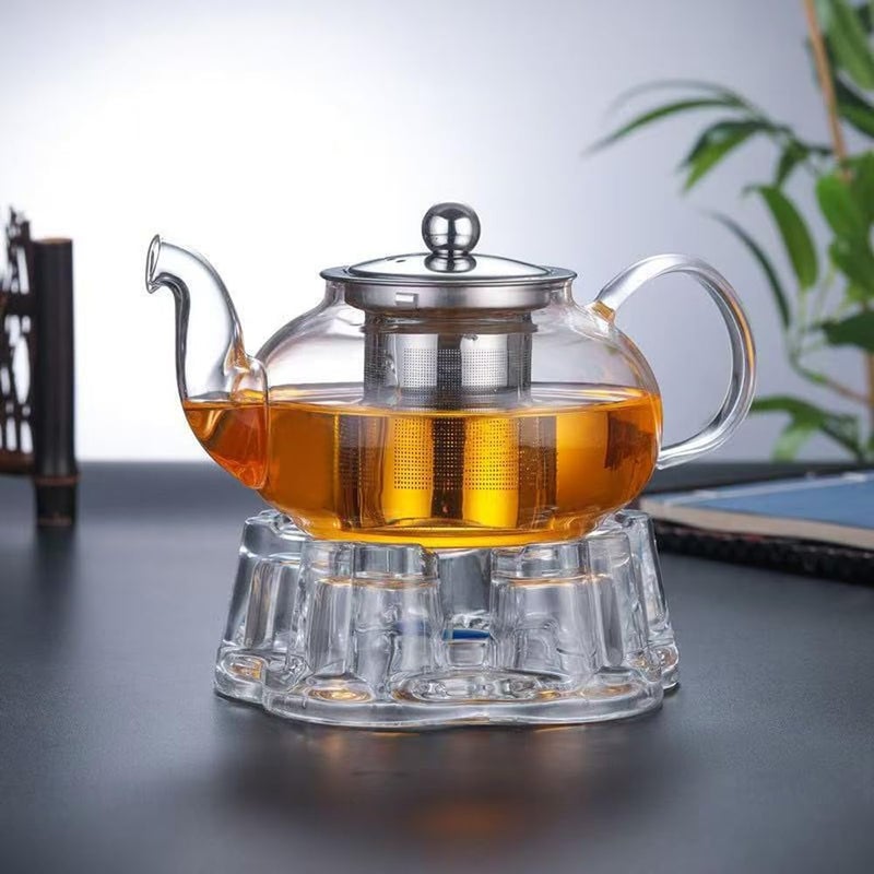Luxtea قاعدة تسخين إبريق الشاي الكريستالية الزجاجية - Image 5