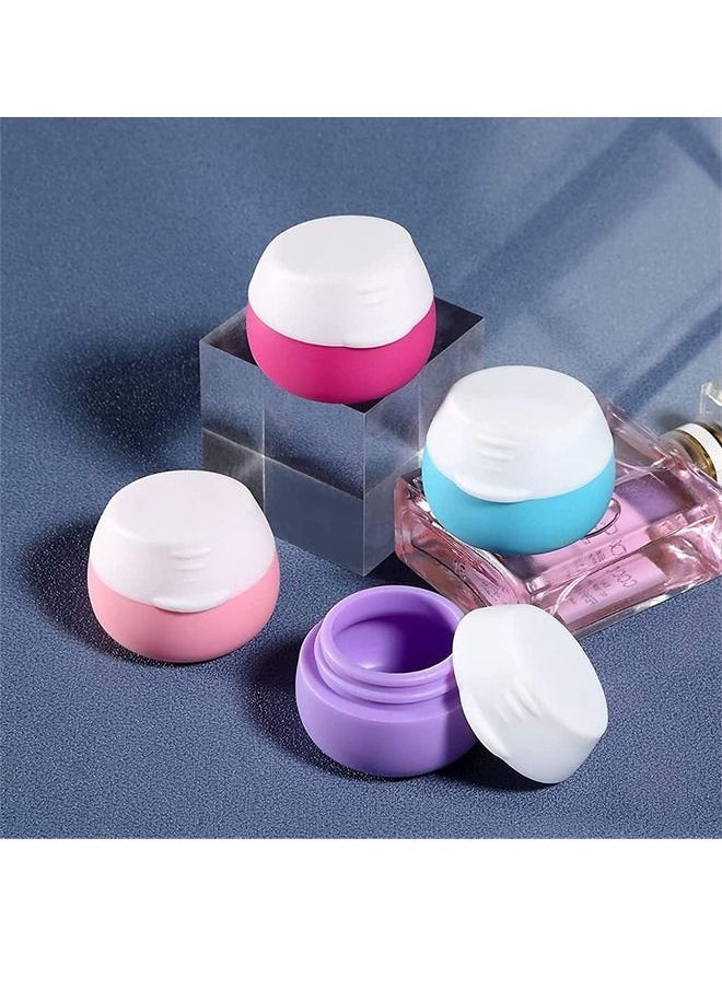 MVAQKLM  - 4PCS Travel Containers for Toiletries, Silicone Cream Jars,Containers Leak-proof Travel Accessories with Lid for Cosmetic Makeup Face Body Hand Cream - Image 1