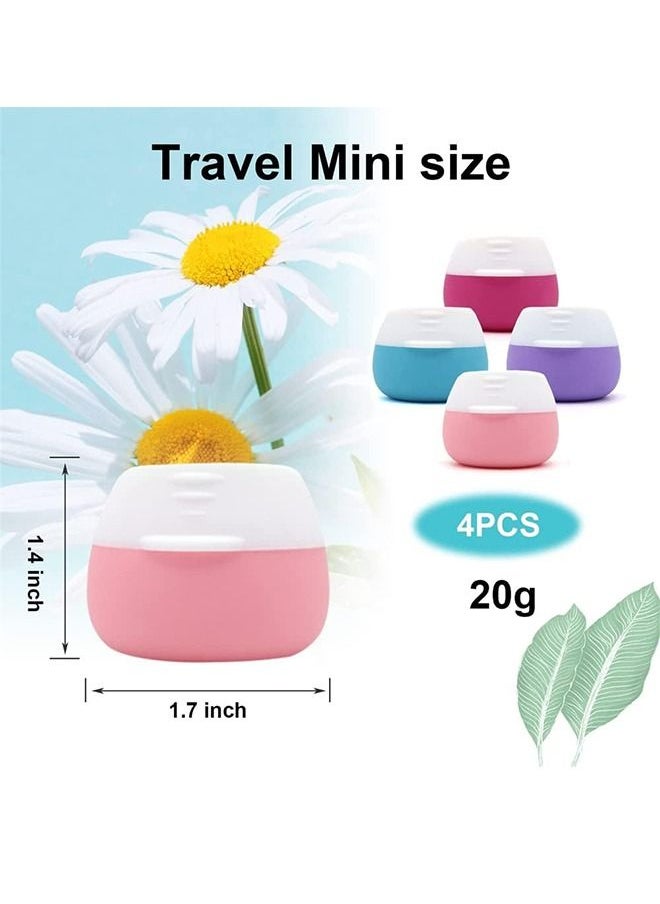 MVAQKLM  - 4PCS Travel Containers for Toiletries, Silicone Cream Jars,Containers Leak-proof Travel Accessories with Lid for Cosmetic Makeup Face Body Hand Cream - Image 1