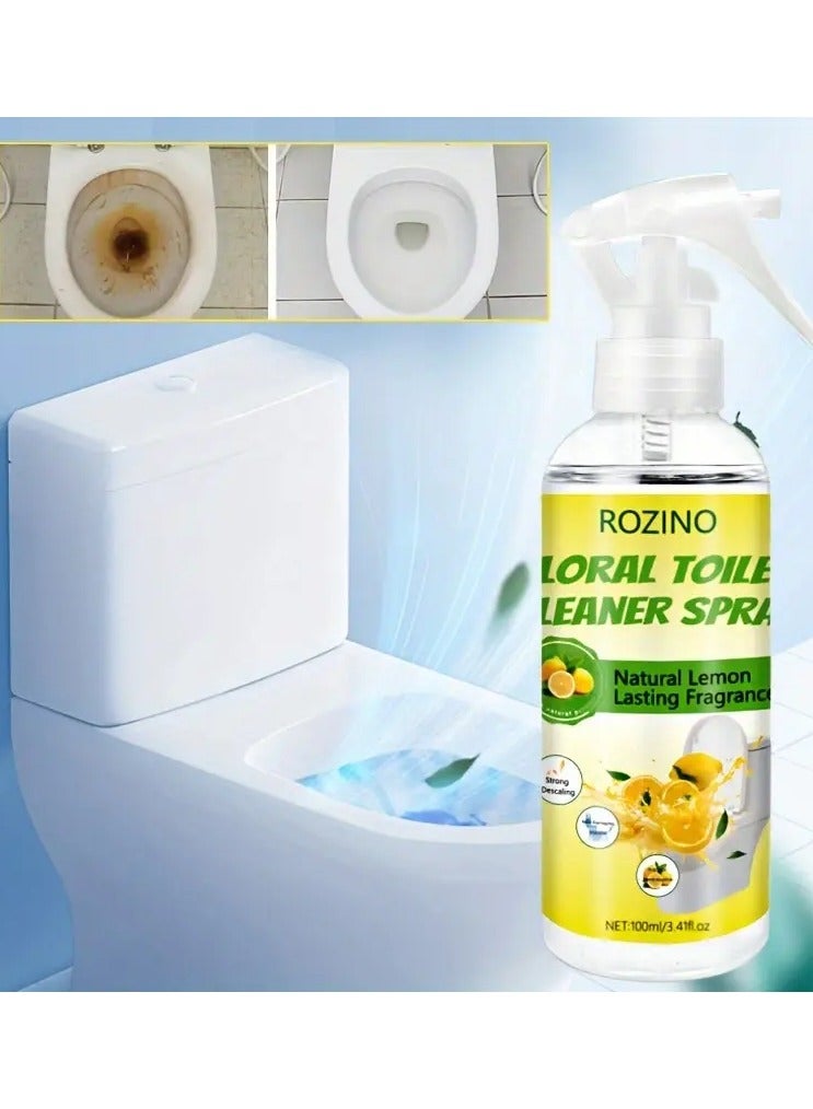 Rozino 100ml ROZINO Natural Lemon Scent Toilet Cleaner Spray, Powerful Stain & Grime Remover, Daily Decontamination, Vegetation Safe, with Sodium Hydroxide & Baking Soda for Plastic Surfaces  - Image 5