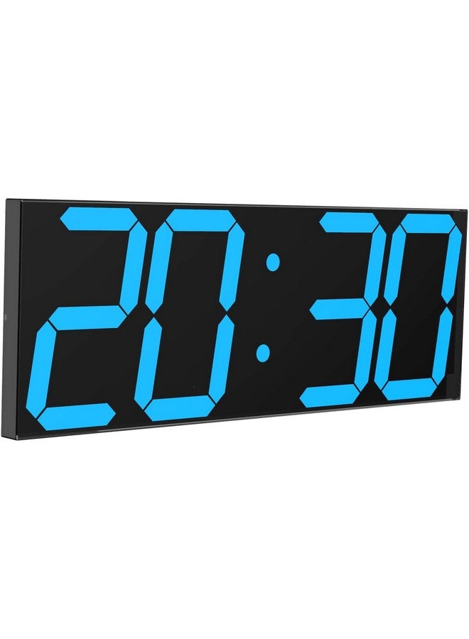 CHkosda CHKOSDA LED Large Digital Wall Clock, Oversize Wall Clock with 6” Numbers, Remote Control Count up/Countdown Timer Clock, Auto Dimmer, Big Calendar and Thermometer(Ice Blue)  - Image 1