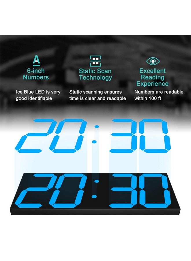 CHkosda CHKOSDA LED Large Digital Wall Clock, Oversize Wall Clock with 6” Numbers, Remote Control Count up/Countdown Timer Clock, Auto Dimmer, Big Calendar and Thermometer(Ice Blue)  - Image 5