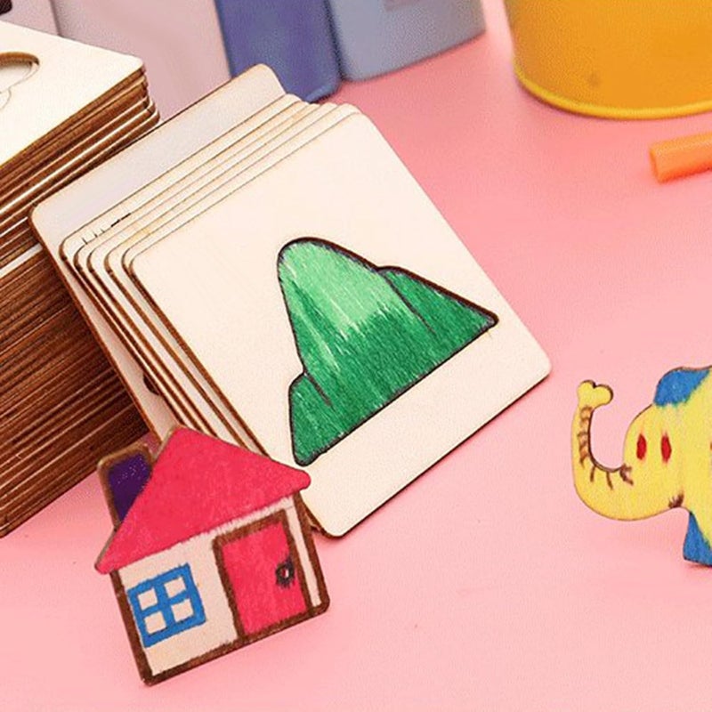 SQUISHCO 20Pcs Stencils for Craft and Art, Wooden Painting Templates for Kids, Drawing Board for Home and Travel,Ideal for DIY Projects and Decorative Art - Image 4