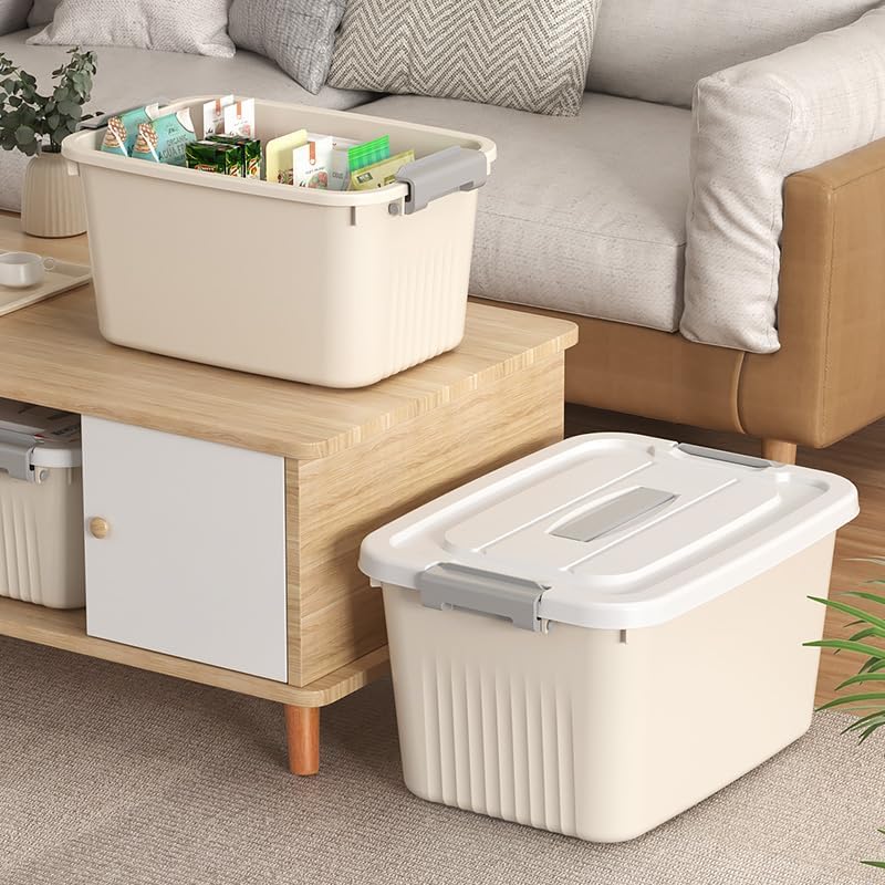 Ash  Roh Ash & Roh Plastic Storage Containers with Lids, Stackable, Space-Saving Design with Handles, Ideal for Clothes, Toys, and Seasonal Storage (pack of 3, Large - 29cm X 40cm X 21cm) - Image 4