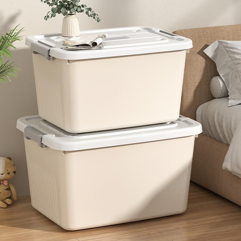 Ash  Roh Ash & Roh Plastic Storage Containers with Lids, Stackable, Space-Saving Design with Handles, Ideal for Clothes, Toys, and Seasonal Storage (pack of 3, Large - 29cm X 40cm X 21cm) - Image 3