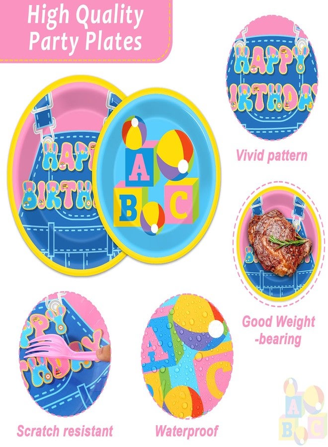 ojustbeok 200 Pcs Girls Party Decorations Cartoon Teacher Plates and Napkins Happy Birthday Tableware Set Decor Supplies for Birthday Baby Shower Girl Cartoon Party Favors for 50 Guests - Image 3
