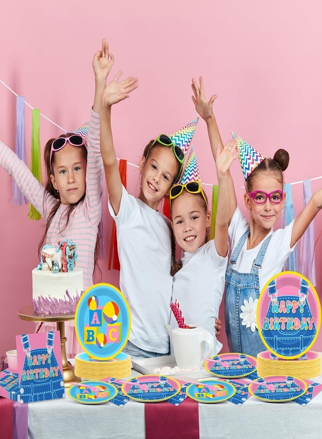 ojustbeok 200 Pcs Girls Party Decorations Cartoon Teacher Plates and Napkins Happy Birthday Tableware Set Decor Supplies for Birthday Baby Shower Girl Cartoon Party Favors for 50 Guests - Image 5