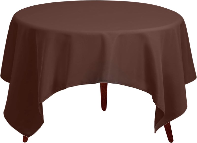 Gee Di Moda Square Tablecloth - 52 x 52 Inch Chocolate Table Cloth for Small Square or Round Tables - Heavy Duty Washable Fabric - for Buffet Table, Holiday Party, Dinner, Wedding & Baby Shower - Image 2