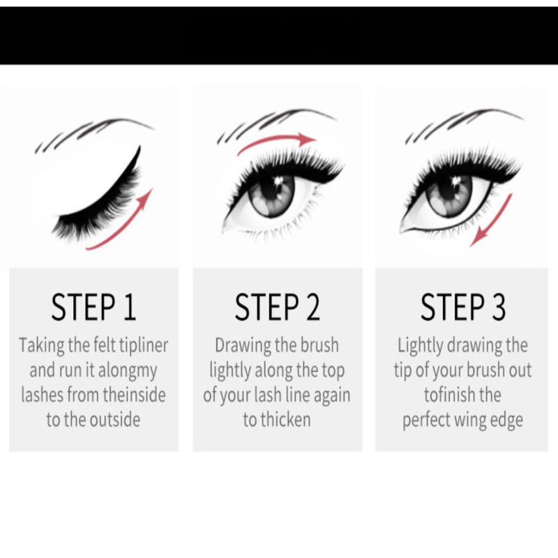 Long-lasting sweat-proof eyeliner pen, waterproof and sweat-proof eyeliner pen (1 pack, black) - Image 2