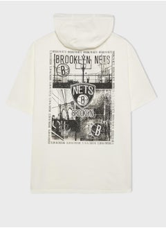 DeFacto Oversize Fit Brooklyn Nets Licensed Hooded T-Shirt  - Image 5