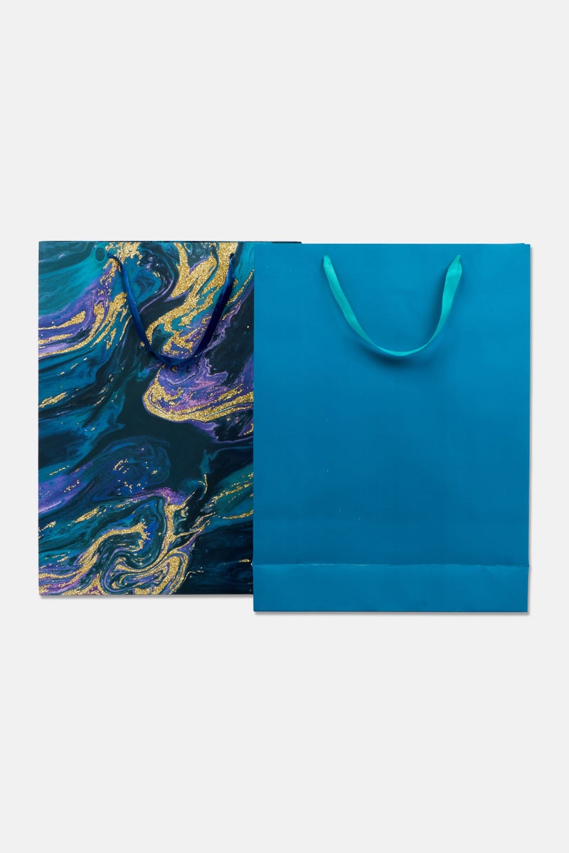 Stella Rose Glittered Set Of 2 Jumbo Gift Bag, Multicolor - Image 2