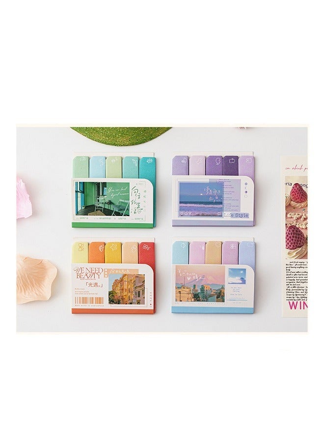 4 Sheets Colorful Sticky Note, Writable  Labels for  Marking Classified File - Image 3