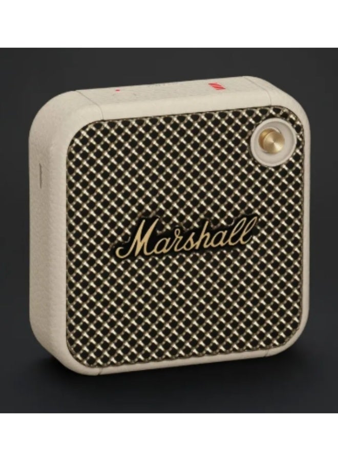 Marshall Willen Bluetooth Speaker, Wireless, 15+ Hours Playtime, Water-Resistent, Cream CreamQuick Charge, Stackable - Brass And Cream - Image 1