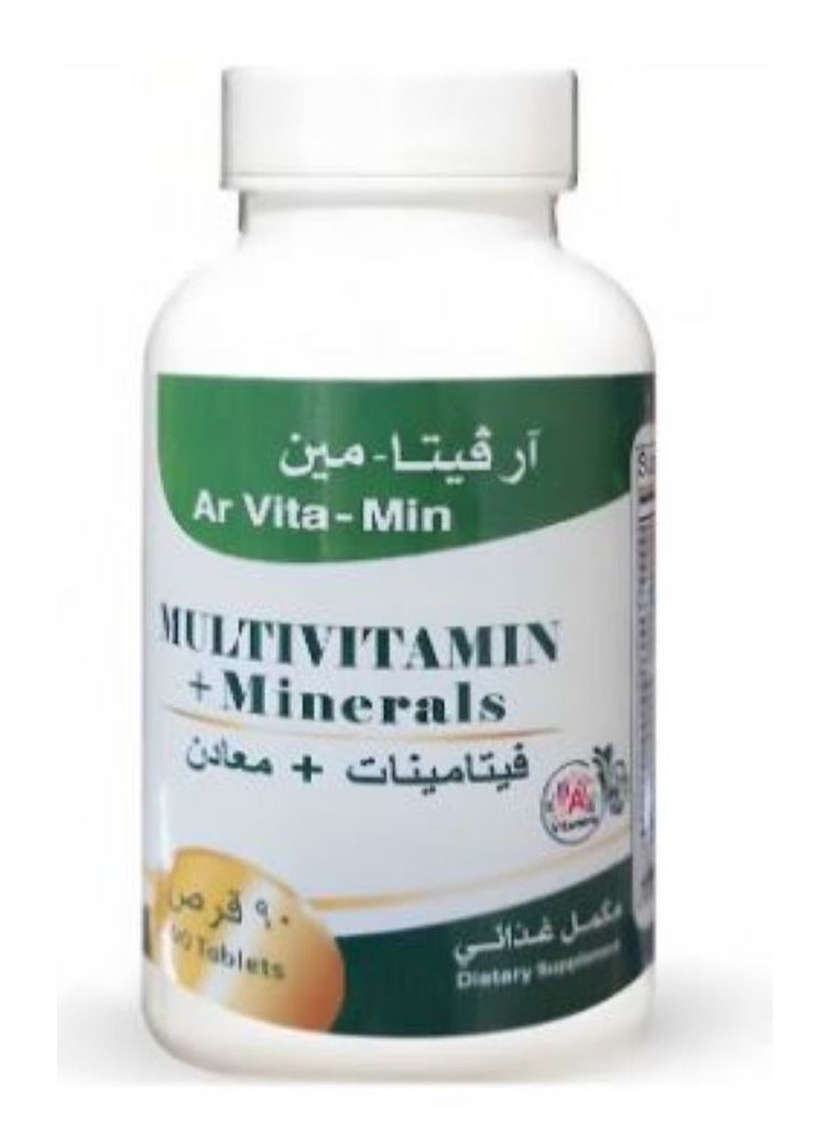Arnet Pharmaceutical Ar Vita-Min, Tablets, Multivitamins & Minerals - 90 Tablets  - Image 1