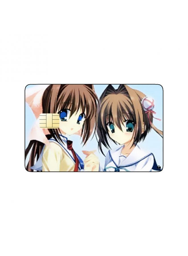 RKN PRINTED BANK CARD STICKER Cute Anime Girls Drawing With Short Hair - Image 2